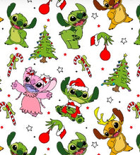 Load image into Gallery viewer, Made to Order Christmas Stitch Character Bundle-Red, Green, &amp; Tan Plaid or Solid Backgrounds Bullet, DBP, Rib Knit + other fabrics