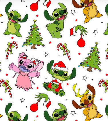 Made to Order Christmas Stitch Character Bundle-Red, Green, & Tan Plaid or Solid Backgrounds Bullet, DBP, Rib Knit + other fabrics