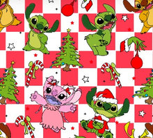 Load image into Gallery viewer, Made to Order Christmas Stitch Character Bundle-Red, Green, &amp; Tan Plaid or Solid Backgrounds Bullet, DBP, Rib Knit + other fabrics