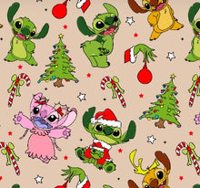 Load image into Gallery viewer, Made to Order Christmas Stitch Character Bundle-Red, Green, &amp; Tan Plaid or Solid Backgrounds Bullet, DBP, Rib Knit + other fabrics