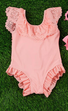 Coral Ruffle Swimsuit