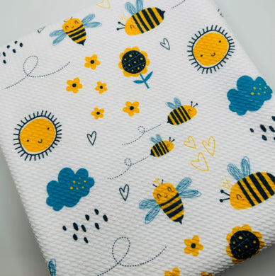 Ready to Ship Bullet fabric Baby Floral Bumble Bee Seasons makes great bows, head wraps, bummies, and more.