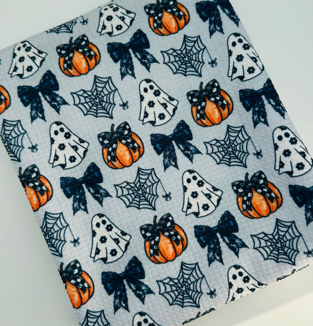 Ready to Ship Bullet Fancy Boujee Gingham Pumpkin and Floral Ghost makes great bows, head wraps, bummies, and more.