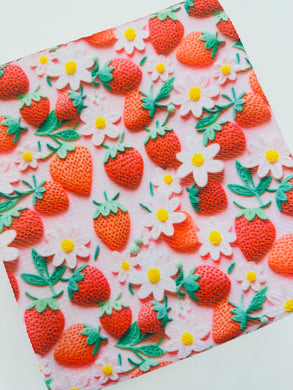 Ready to Ship Bullet fabric 3D Strawberry Floral Food makes great bows, head wraps, bummies, and more.