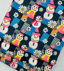 Patchwork Floral Snowman Christmas Bullet, DBP, Rib Knit, Velvet, Cotton Like Knits + other fabrics