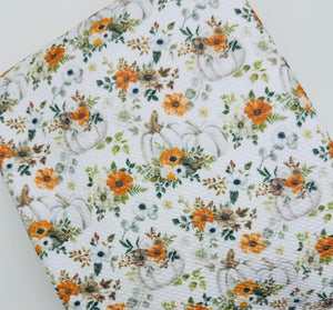 Pre-Order Fancy Fall Pumpkin Floral Bullet, DBP, Rib Knit, Cotton Lycra + other fabrics