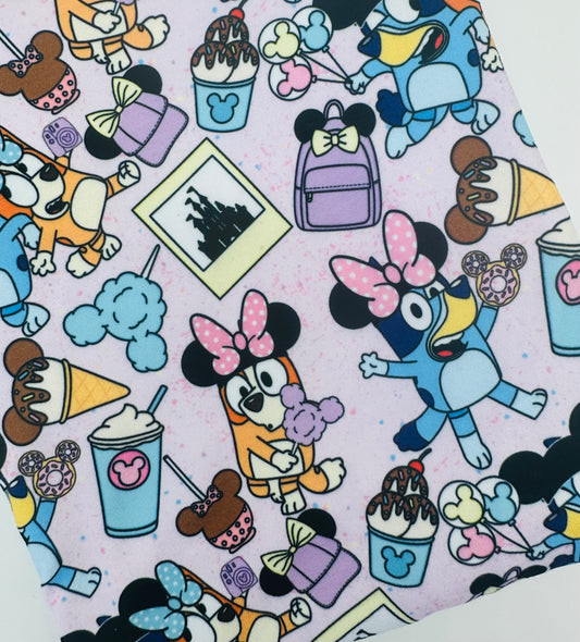Bluey's Magical Kingdom Bullet, DBP, Rib Knit, Velvet, Cotton Like Knits + other fabrics