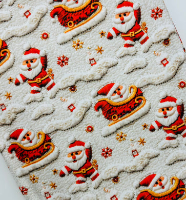 Santa's Snowy Christmas Sleigh Bullet, DBP, Rib Knit, Velvet, Cotton Like Knits + other fabrics