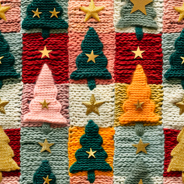 Faux Knitted Christmas Tree Blanket Bullet, DBP, Rib Knit, Velvet, Cotton Like Knits + other fabrics