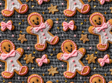 Load image into Gallery viewer, Faux Quilted Pink Gingerbread Bullet, DBP, Rib Knit + other fabrics