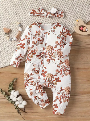 Floral Romper w/Matching Bow