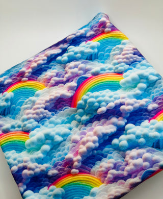 Ready to Ship DBP fabric In The Clouds Rainbow Land Girl Seasons makes great bows, head wraps, bummies, and more.