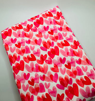 Ready to Ship Velvet Watercolor Valentine Hearts Shapes makes great bows, head wraps, bummies, and more.