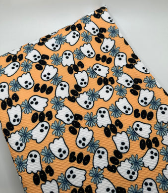 Ready to Ship Bullet fabric Boo Floral Ghost Halloween makes great bows, head wraps, bummies, and more.