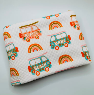 Ready to Ship Bullet fabric Vintage Beach Bus Boho Seasons makes great bows, head wraps, bummies, and more.