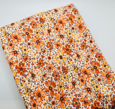 Ready To Ship DBP knit fabric Boho Fall Floral makes great bows, head wraps, bummies, and more.