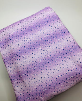 Ready to Ship DBP fabric Purple Bubble Valentine Hearts Shapes makes great bows, head wraps, bummies, and more.