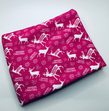 Ready to Ship Bullet Hot Pink Merry Christmas Deer makes great bows, head wraps,  bummies, and more.