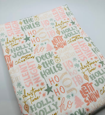 Ready To Ship DBP Pastel Christmas Quotes makes great bows, head wraps, bummies, and more.