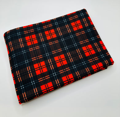 Ready to Ship Rib Knit Red, Black and White Plaid Shapes Christmas makes great bows, head wraps,  bummies, and more.