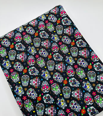 Ready to Ship DBP Fabric Halloween Sugar Skulls makes great bows, head wraps, bummies, and more.