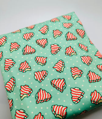 Ready to Ship DBP Fabric Green Christmas Tree Cake Food makes great bows, head wraps, bummies, and more.