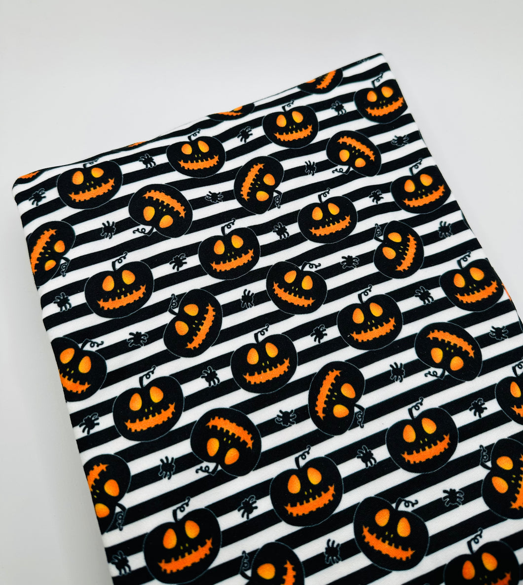 Ready to Ship DBP Fabric Striped Halloween Pumpkins Spider Shapes makes great bows, head wraps, bummies, and more.