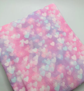 Ready To Ship DBP Magical Pastel Purple, Pink, and Lavender Shapes Valentine Hearts makes great bows, head wraps, bummies, and more.