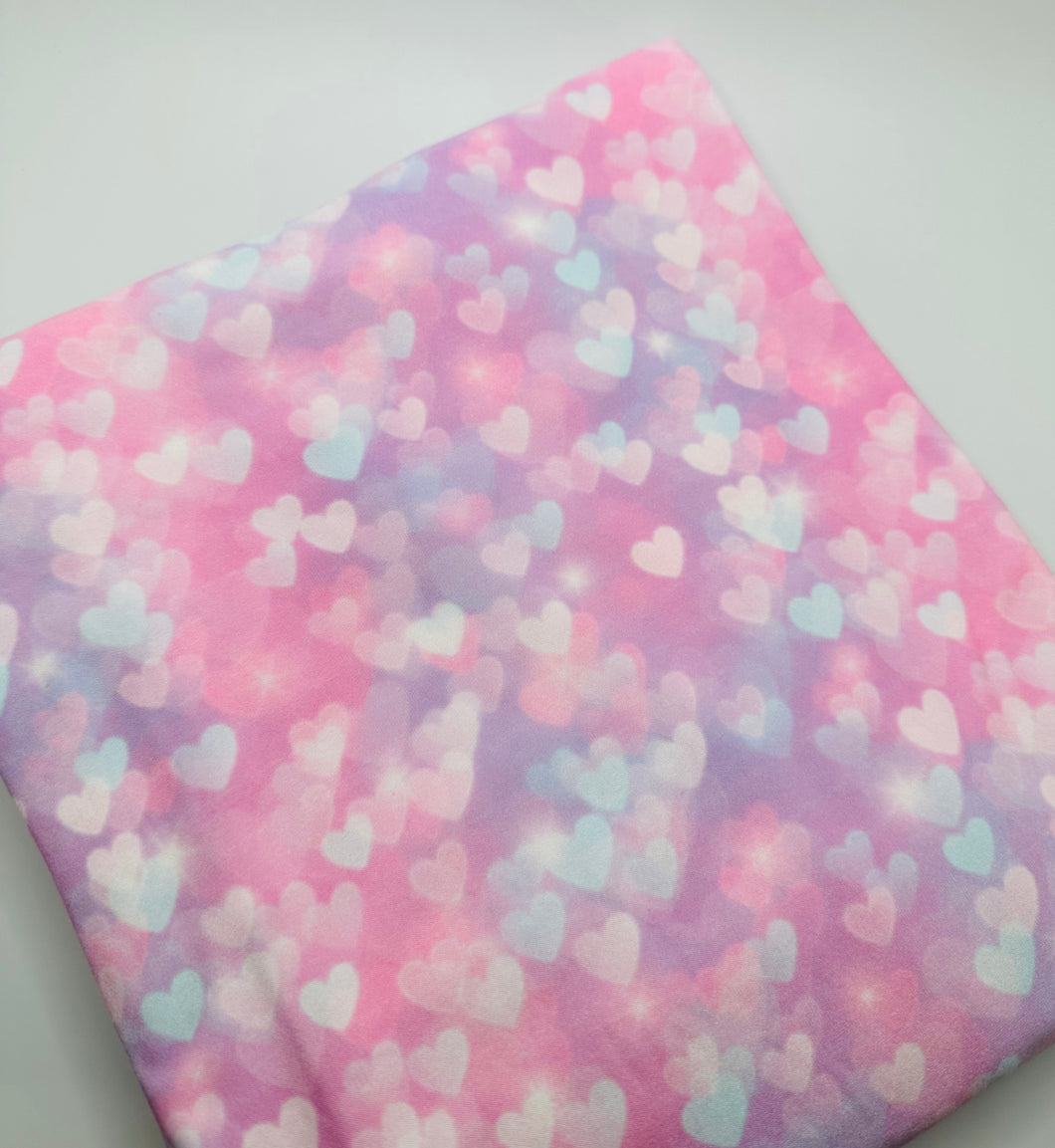 Ready To Ship DBP Magical Pastel Purple, Pink, and Lavender Shapes Valentine Hearts makes great bows, head wraps, bummies, and more.