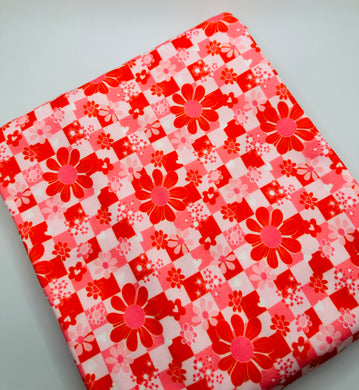 Ready to Ship DBP Retro Floral Plaid Valentine Heart Floral Shapes makes great bows, head wraps, bummies, and more.