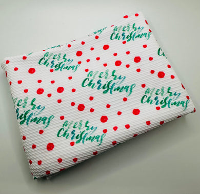 Pre-Order Polka Dot Merry Christmas Bullet, DBP, Rib Knit, Cotton Lycra + other fabrics
