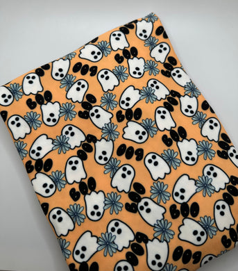 Ready to Ship DBP fabric Boo Floral Ghost Halloween makes great bows, head wraps, bummies, and more.