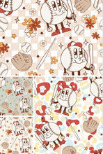 Load image into Gallery viewer, Made to Order Groovy Baseball w/Floral, Neutral, Plaid Shapes &amp; Animal Bullet, DBP, Rib Knit + other fabrics