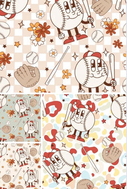 Made to Order Groovy Baseball w/Floral, Neutral, Plaid Shapes & Animal Bullet, DBP, Rib Knit + other fabrics