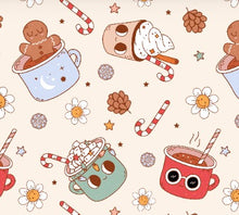 Load image into Gallery viewer, Made to Order Groovy Christmas Hot Coco Bundle-Snow Blue, Blush, Cream &amp; Plaid Bullet, DBP, Rib Knit + other fabrics