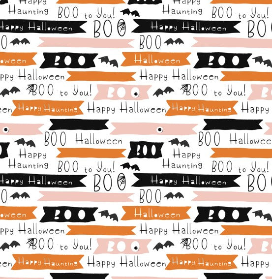 Made to Order Happy Haunting Boo to You Halloween Quotes Bullet, DBP, Rib Knit + other fabrics