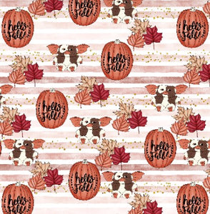 Made to Order Hello Fall Gremlins Characters Bullet, DBP, Rib Knit + other fabrics