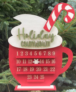 Christmas Countdown Signs-DIY Snowman, Christmas Tree, Hot Coco