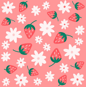 Ready to Ship Bullet fabric Daisy & Strawberry Floral Food makes great bows, head wraps, bummies, and more.
