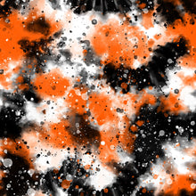 Load image into Gallery viewer, Ready to Ship Bullet Halloween Orange Black Paint Splat makes great bows, head wraps, bummies, and more.