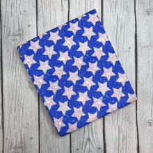 Load image into Gallery viewer, Ready to Ship Bullet fabric Fourth of July Stars Faux Glitter Shapes makes great bows, head wraps, bummies, and more.