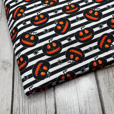 Ready to Ship Bullet fabric Striped Halloween Pumpkins Shapes makes great bows, head wraps, bummies, and more.