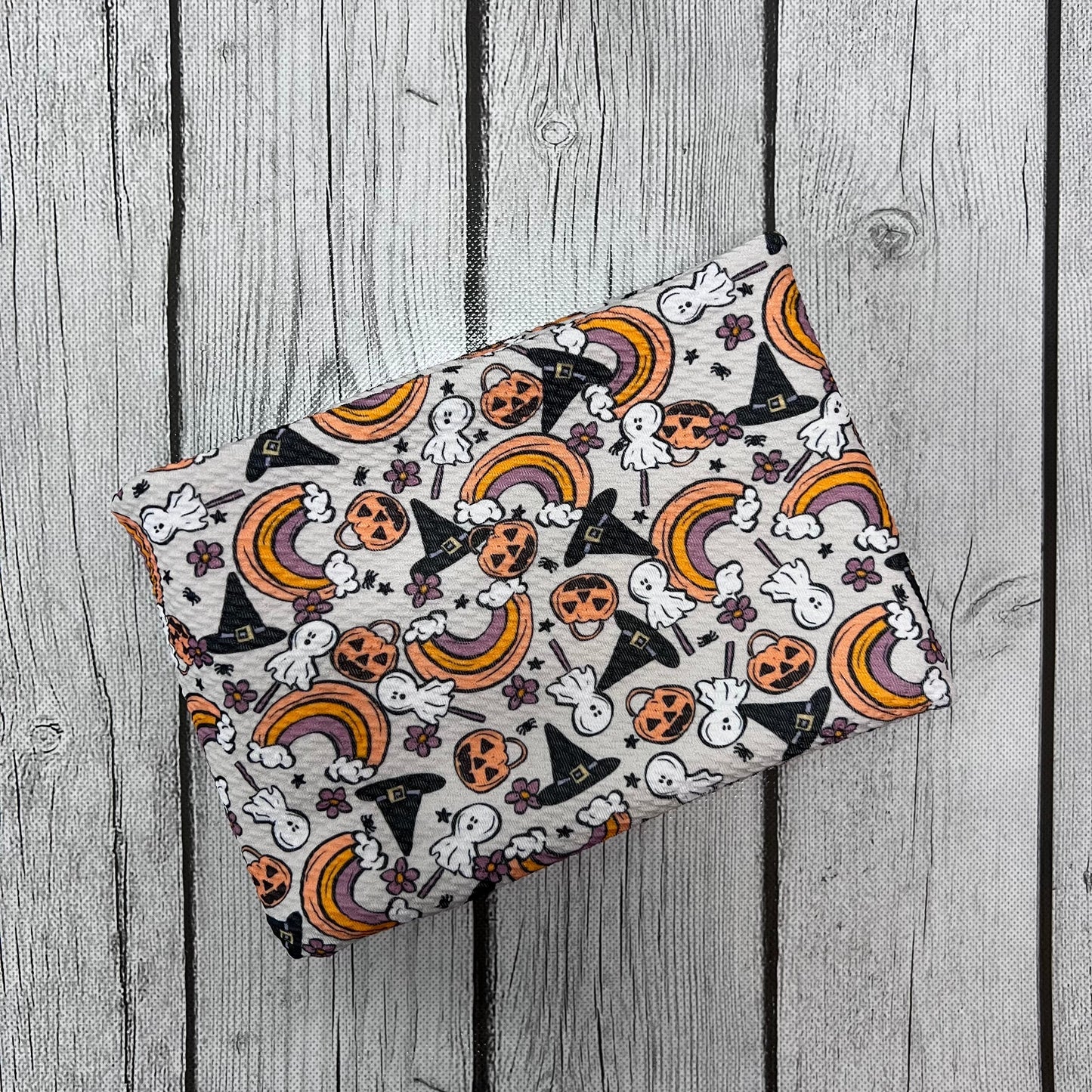 Ready to Ship Bullet fabric Vintage Halloween Rainbow Seasons makes great bows, head wraps, bummies, and more.