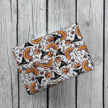 Load image into Gallery viewer, Ready to Ship Bullet fabric Vintage Halloween Rainbow Seasons makes great bows, head wraps, bummies, and more.