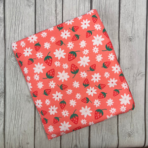 Ready to Ship Bullet fabric Daisy & Strawberry Floral Food makes great bows, head wraps, bummies, and more.