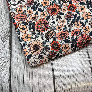 Pre-Cut Bullet Vintage Boho Fall Floral for headwraps, bows on nylons or clips 5.5-6x60