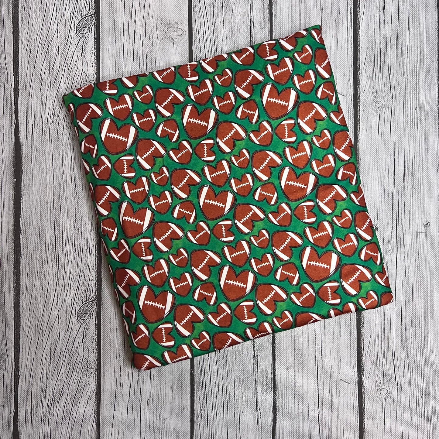 Ready To Ship DBP knit fabric Football Love Sports/Teams makes great bows, head wraps, bummies, and more.