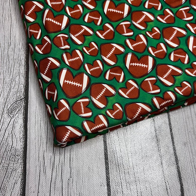 Ready To Ship DBP knit fabric Football Love Sports/Teams makes great bows, head wraps, bummies, and more.