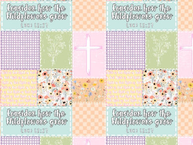 Luke 12:27 Easter Floral Plaid Bullet, DBP, Rib Knit, Velvet, Cotton Like Knits + other fabrics