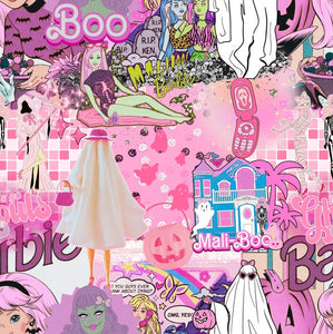 Made to Order Mali-Boo Spooky Barbie Pink Halloween Character Bullet, DBP, Rib Knit + other fabrics